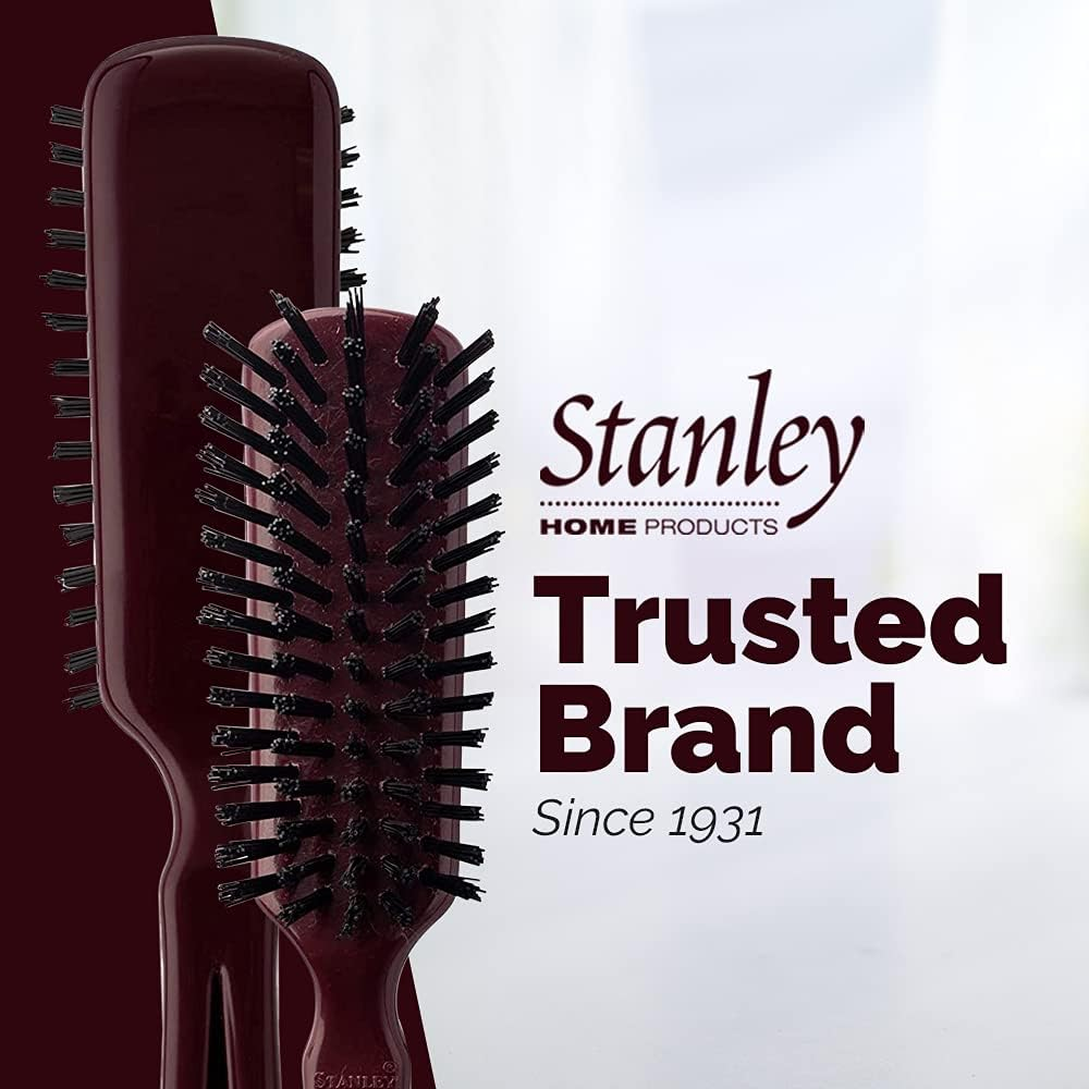 Stanley Men&rsquo;S Commander Hairbrush &ndash; Detangling Brush for Wet or Dry Hair &ndash; Nylon Bristles Reduce Frizz &ndash; Scalp Massager Hair Brush for Thick, Thin, Curly, Straight Hair (Mulberry) - Grey image number 4