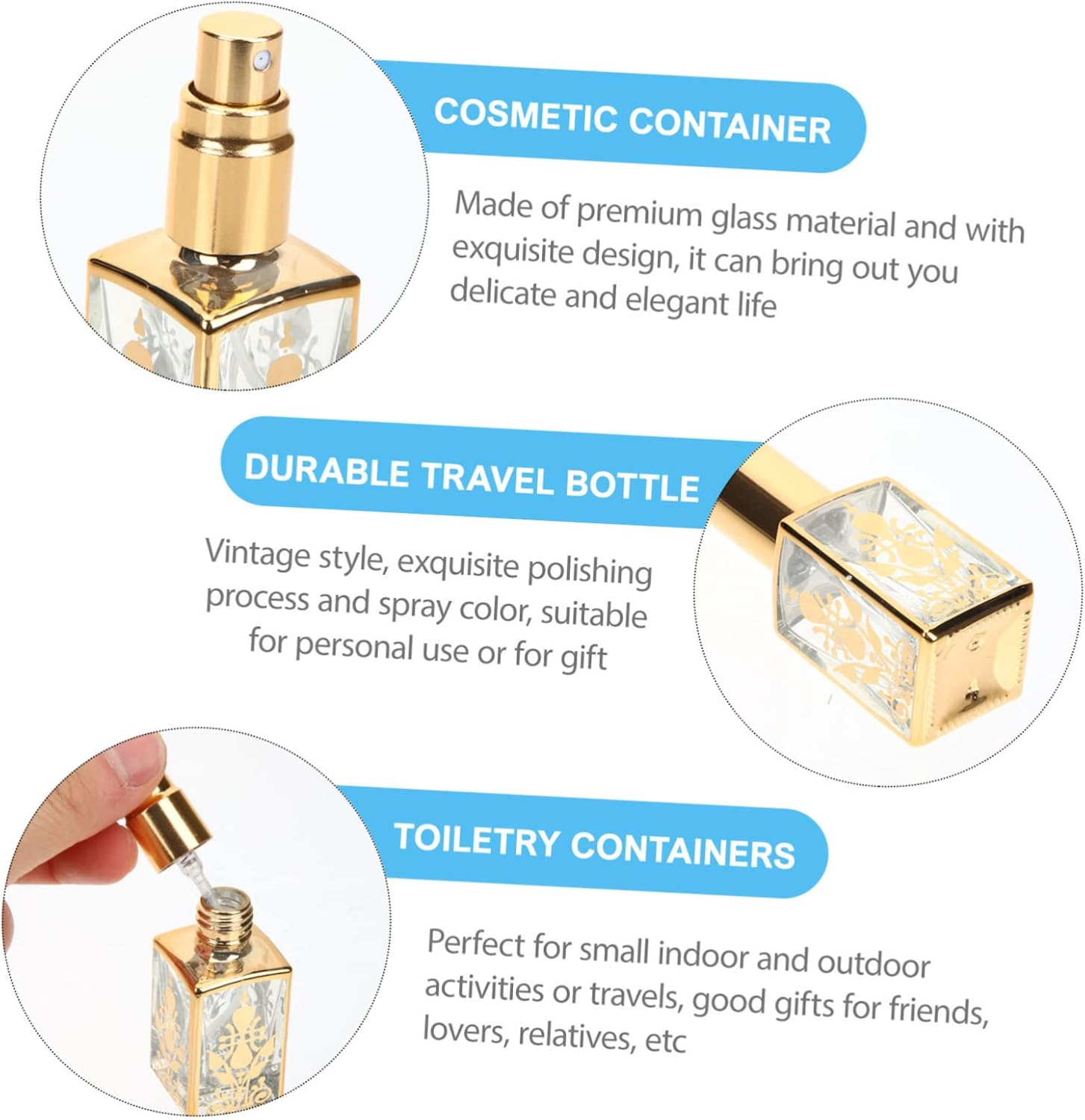 5Pcs Travel Perfume Bottles Refillable Bottles Spray Atomizer Essential Oil Holders for Storage image number 1