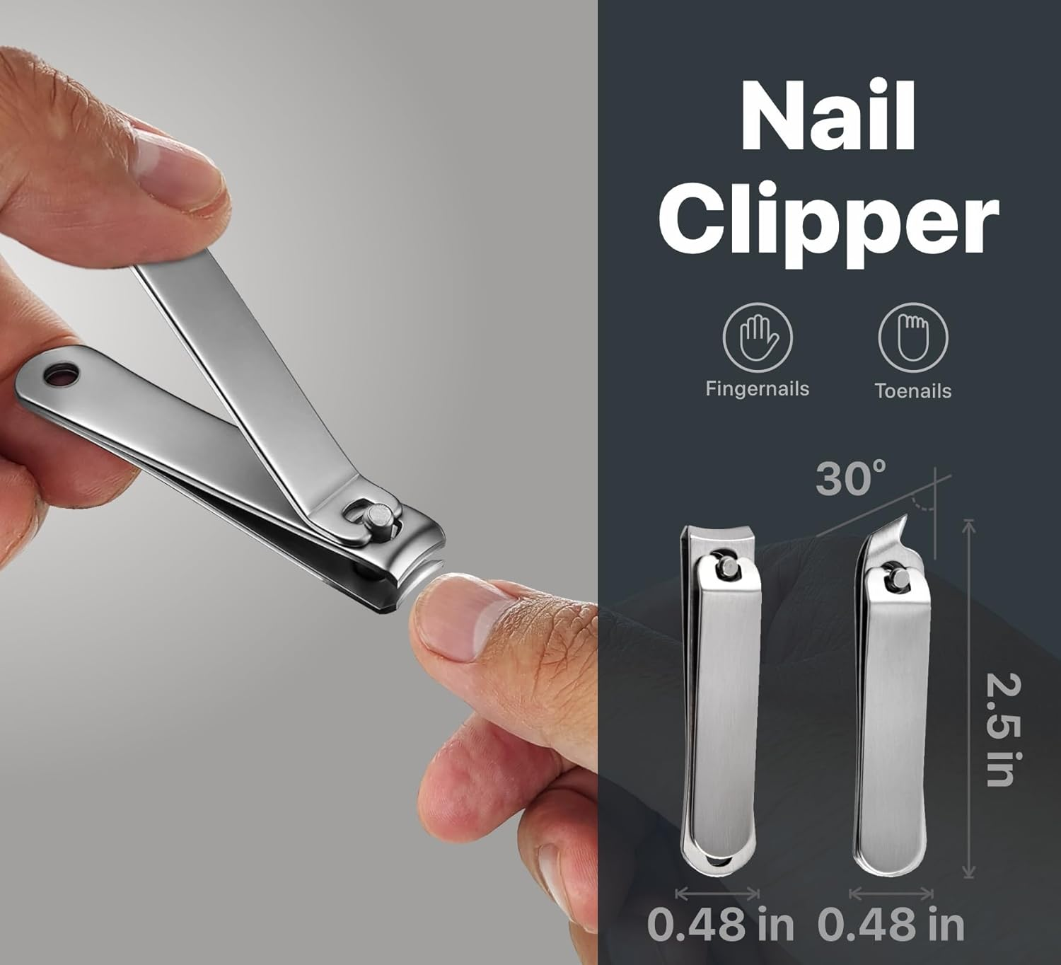 Konovo 5-Piece Nail Clippers Set，Stainless Steel Manicure Kit, Nail Grooming Travel Kit, Ail Clippers for Men, Toenail Clippers or Nail Cutter, Fingernail Clippers for Women, Manicure and Pedicure Kit image number 1