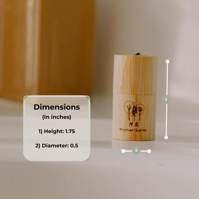 VEGAN Biodegradable Bamboo Charcoal Dental Floss with Refillable Bamboo Container | Free Refill | Natural Candelilla Wax | 55Yds X2 | Peppermint Essential Oil | Eco Friendly | Zero Waste Oral Care image number 3