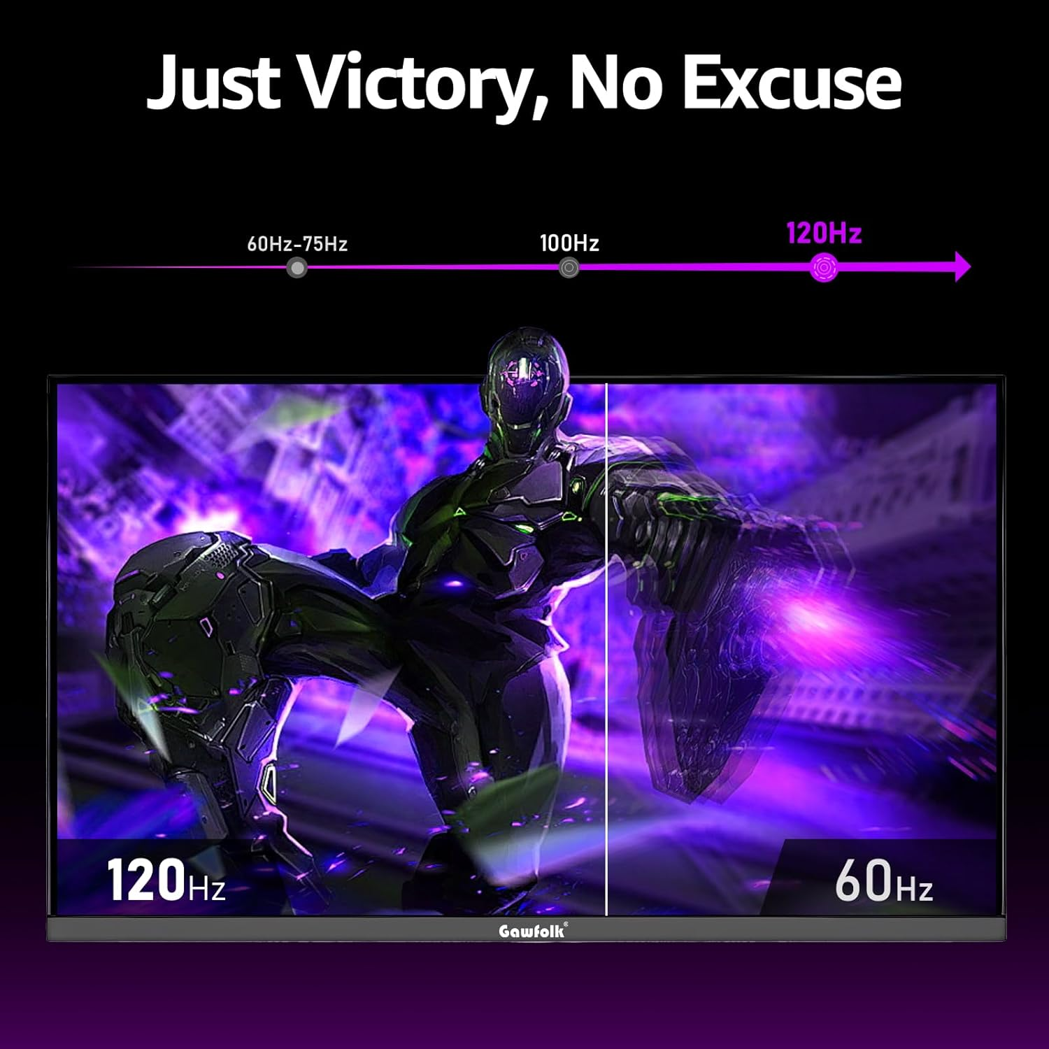 27" 2K Gaming Monitor - 120Hz, QHD PC Computer Screen IPS with AMD Freesync, Flicker-Free, Support VESA Mountable (75X75Mm) image number 3