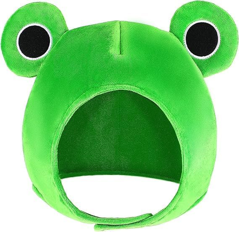 JEOJEOY Cute Plush Frog Hat Scarf Cap Ears Winter Ski Hat Full Headgear Novelty Party Dress up Cosplay Costume Green image number 1