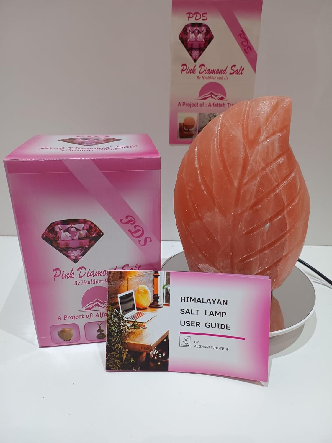 Himalayan Premium Natural Leaf Style Salt Lamp 100% Authentic, Beautifully Hand Crafted Leaf Salt Lamp Comes with Complete Electric Fitting image number 3