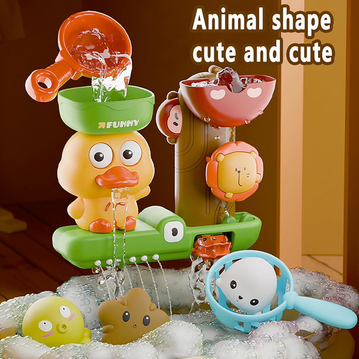 Baby Bath Toys, Toddler Bathtub Water Toys with Waterfall Spinning Gears , Toy for Kids 18 Months+