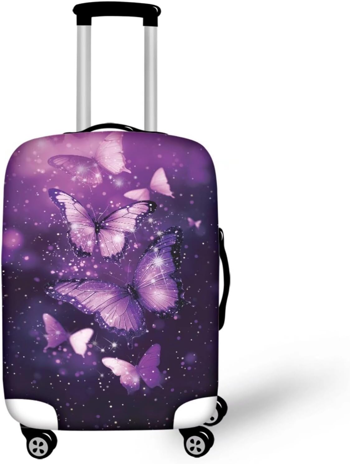 BIGCARJOB Luggage Cover Travel Suitcase Protector Bagggae Proof Fit 18-30Inch Anti-Scratch, Purple Butterflies, Xl(30"-32"Cover), Xl(30"-32"Cover)
