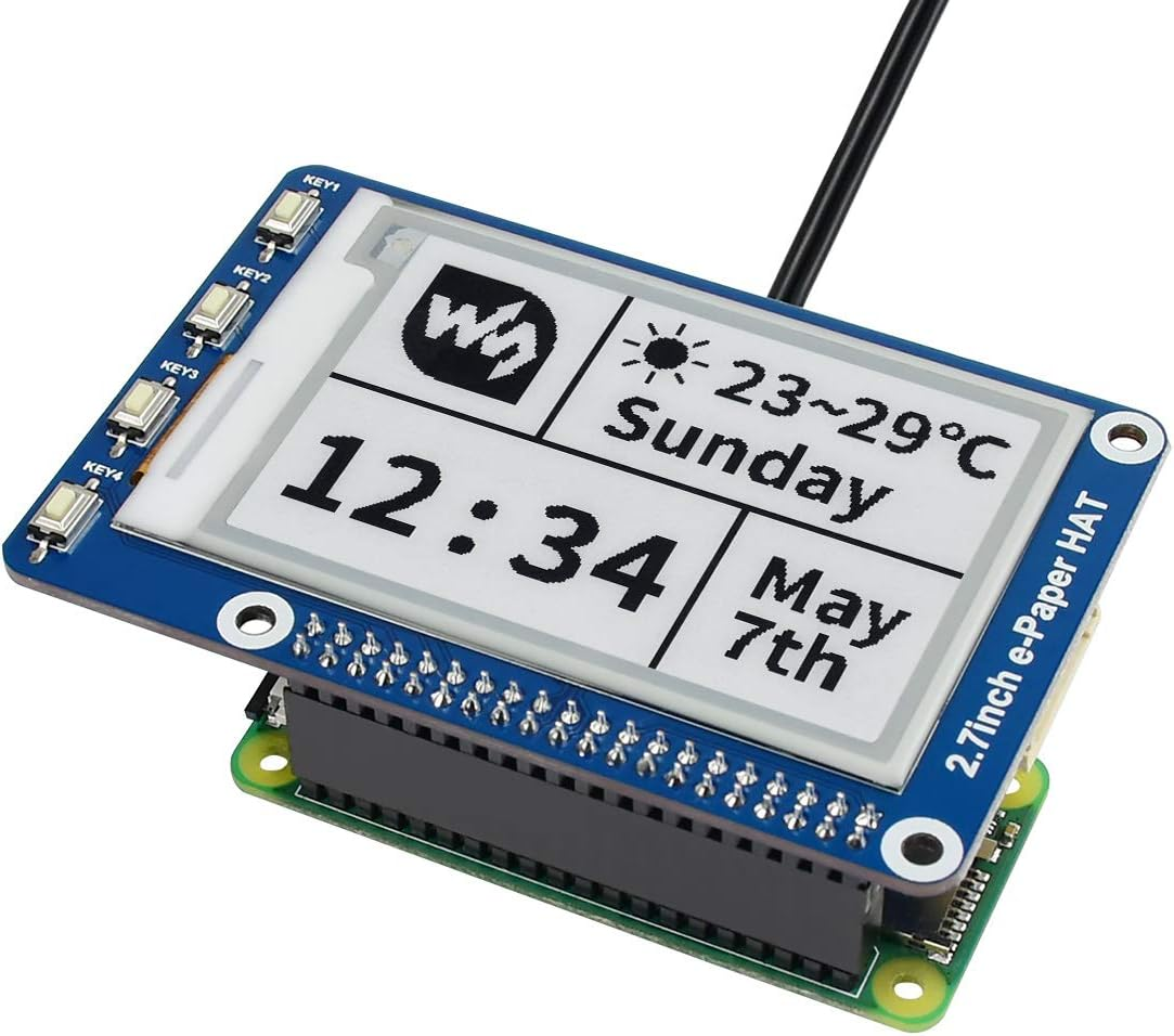 Waveshare 2.7Inch E-Ink Screen Display HAT for Raspberry Pi Electronic E-Paper with Embedded Controller Communicating via SPI Interface