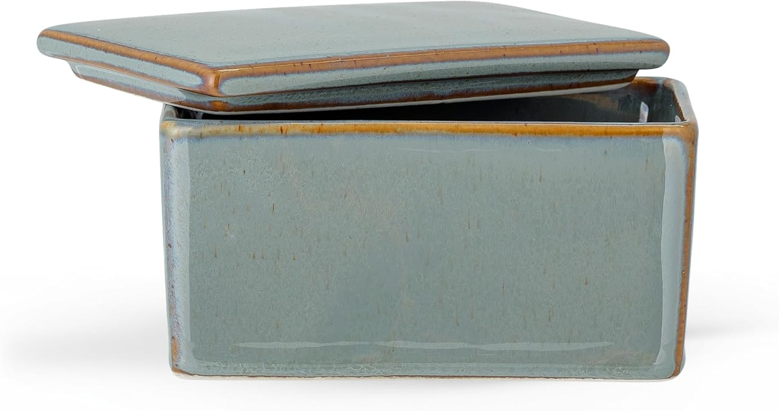 Bloomingville Pixie Butter Dish Green Ceramic image number 1