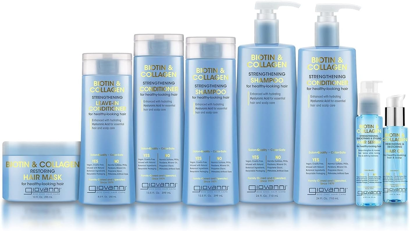 GIOVANNI Biotin & Collagen Conditioner - Strengthening Conditioner, Vegan, Cruelty-Free, Infused with Natural Botanical Ingredients, Salon-Quality, Color-Safe, for Healthy-Looking Hair - 399Ml image number 6
