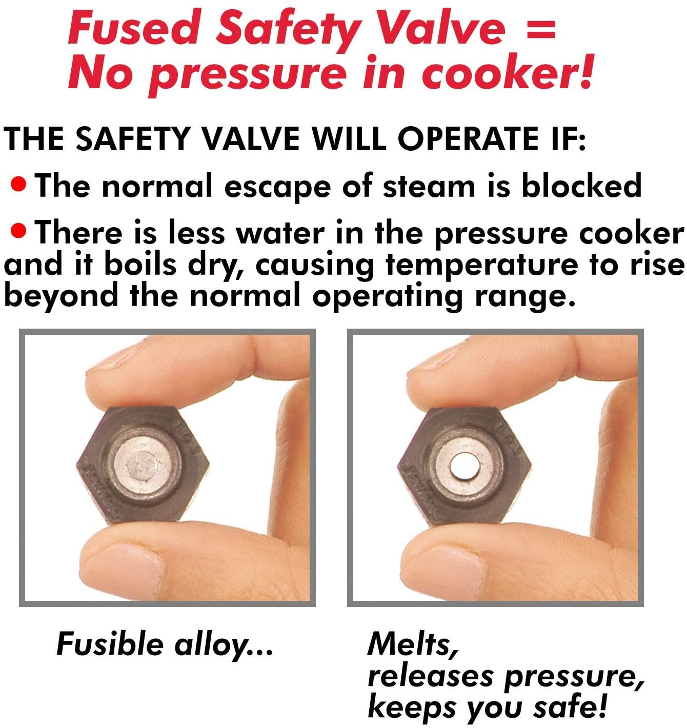Hawkins Pressure Cooker Safety Valve Small Silver image number 6