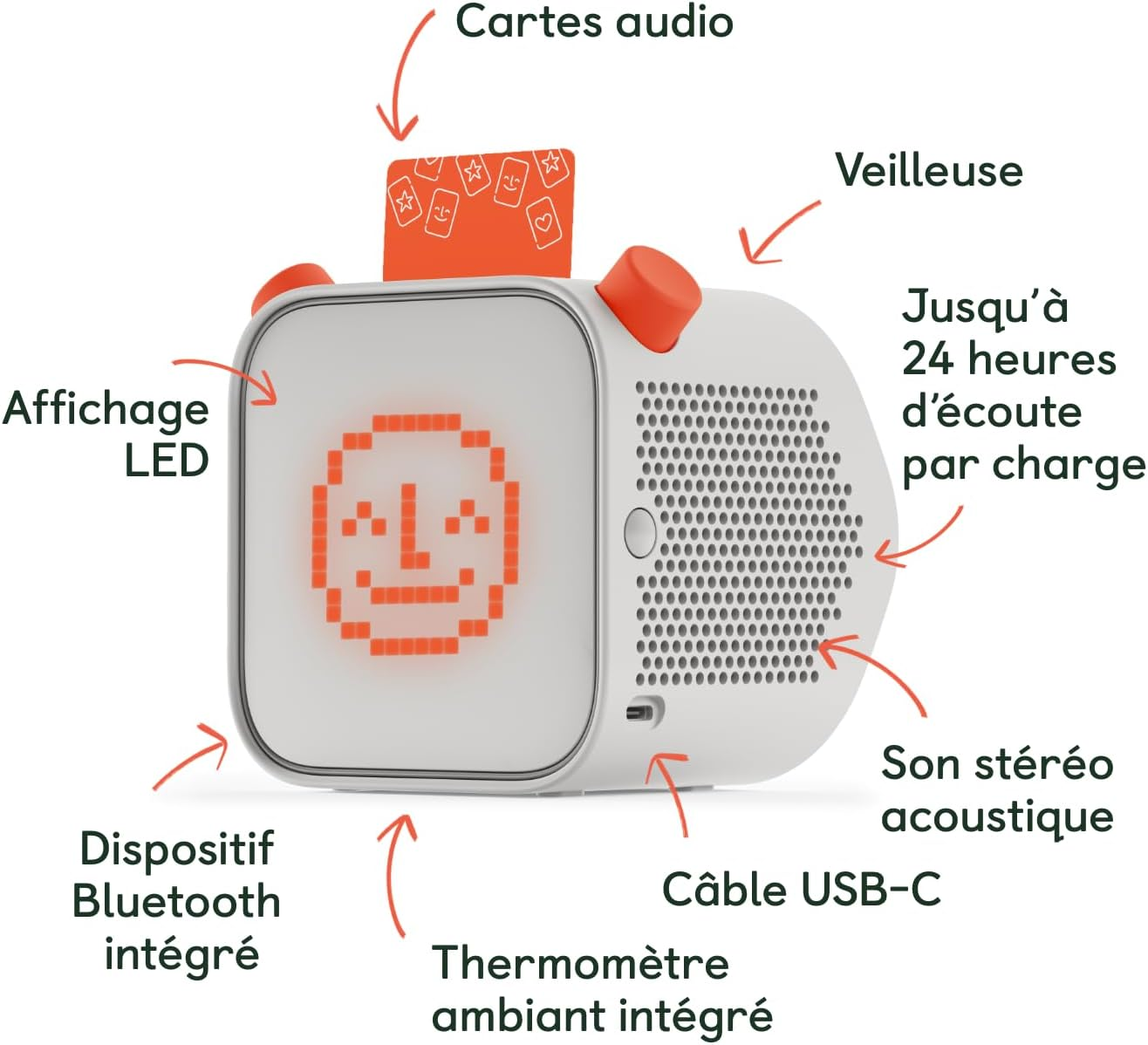 Yoto Player (3Rd Gen.) + Starter Pack for Big Kids Bundle &ndash; Kids Bluetooth Audio Speaker, All-In-1 Screen-Free Device for Stories Music Podcasts Radio White Noise Thermometer Nightlight
