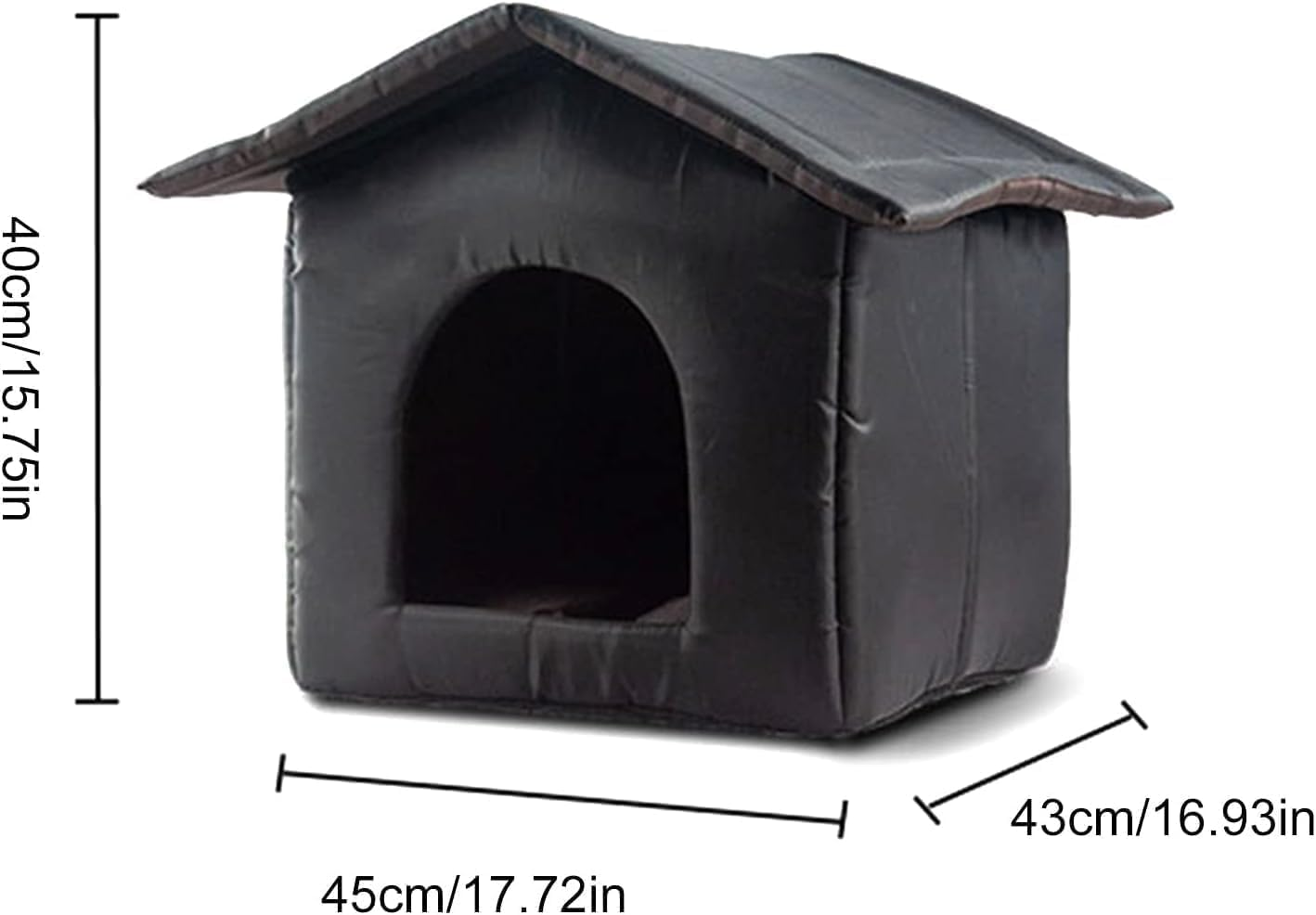 CARRORABI Outdoor Cat House Warm Cat Bed Cave, Waterproof Oxford Cloth Pet Shelters Enclosed Cat Houses for Outdoor Cats, Non-Slip Bottom Detachable Pet Accessories (L) image number 5