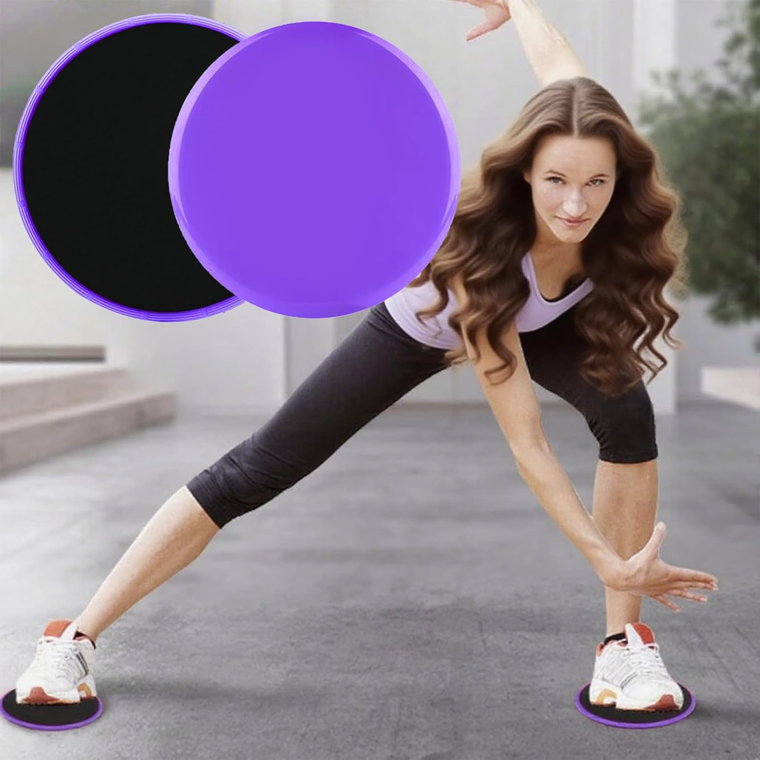 Exercise Core Sliders - 2 Pack Yoga Pilates Gliding Discs for Carpet or Hardwood Floors, Light and Portable Exercise & Fitness Equipment