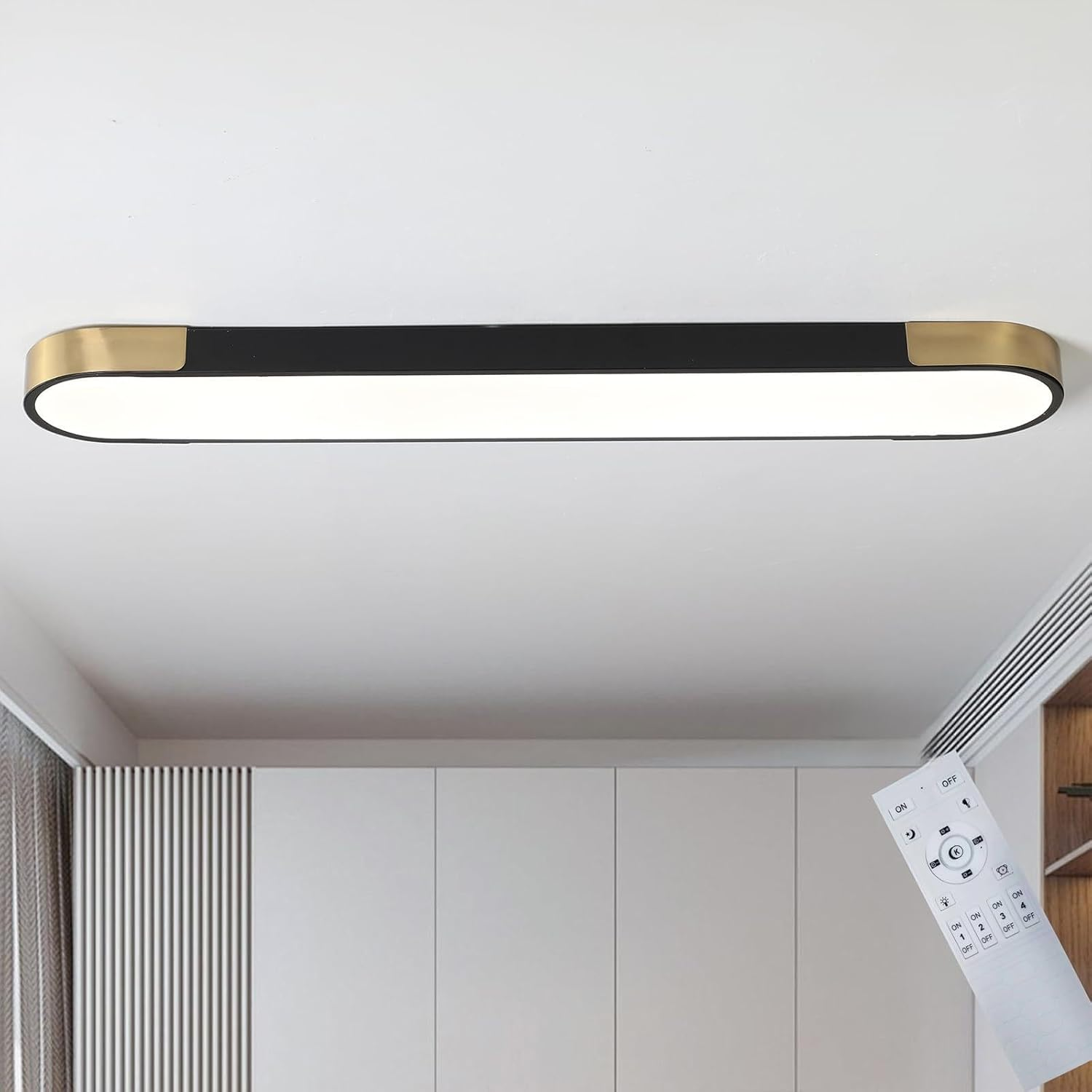 Ganeed Modern Dimmable LED Ceiling Light, Acrylic Ultra Thin Ceiling Lamp with Remote, 70Cm Semi Flush Mount Ceiling Light LED Chandelier for Bedroom Living Dining Room Kitchen, 3000K-6000K