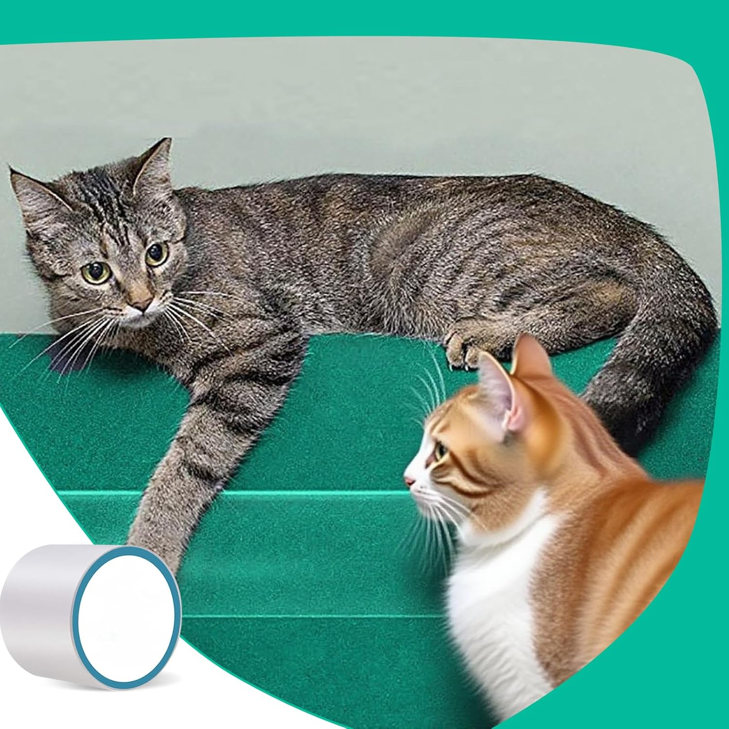 Cat Scratch Protector Tape - 4 Inch Clear Anti-Scratch Training Roll, 100% Transparent Furniture Guard for Sofa & Couch, Deterrent Anti-Scratching Shield for Cats, Carpet Protector (3M) image number 3