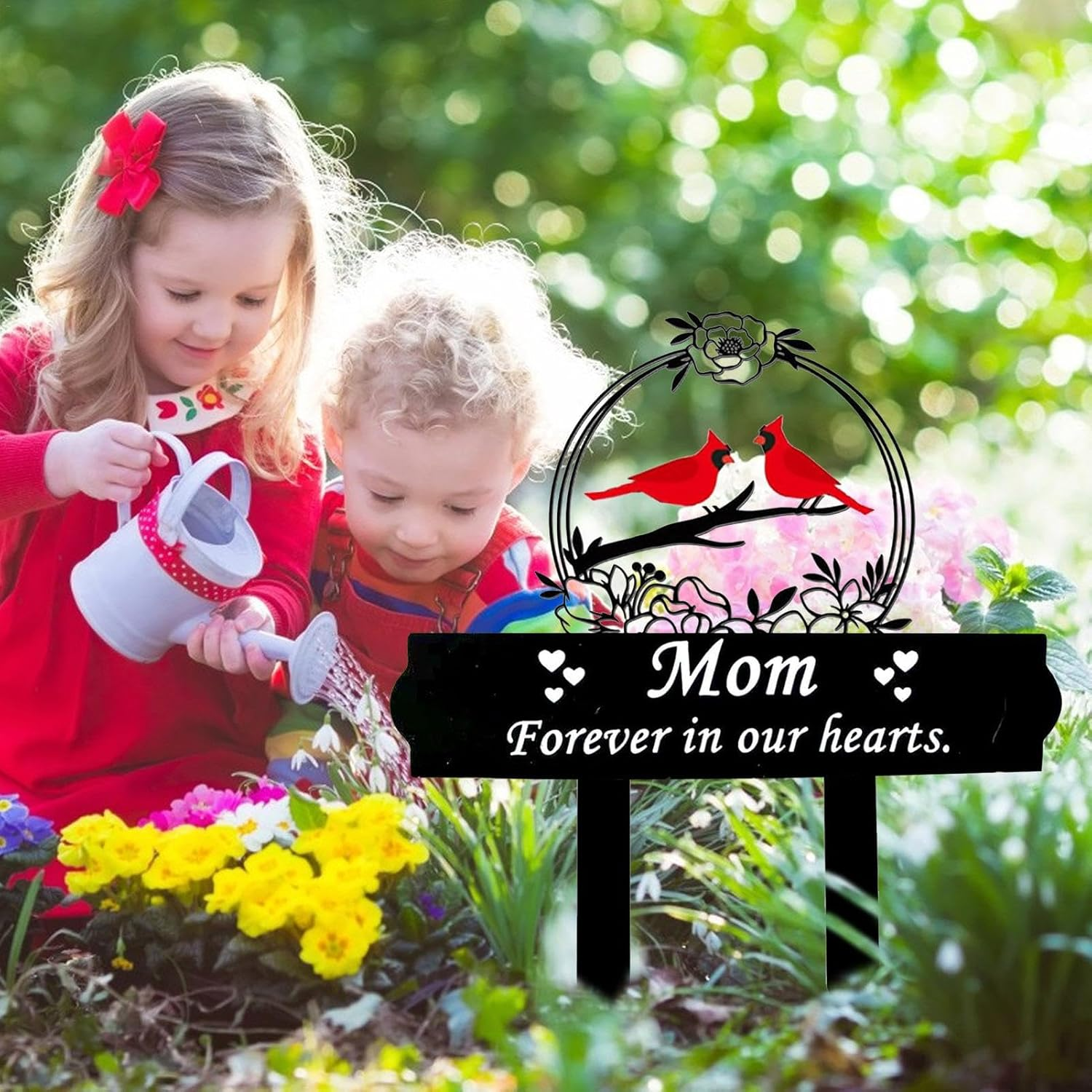 Grave Decorations for Cemetery,Metal Memorial Grave Marker - Elegant Large Grave Decor, Multipurpose Decor for Garden, Lawn, Cemetery, Funeral image number 5