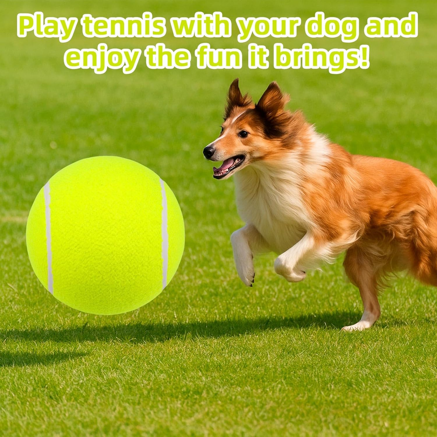 9.45 Inch Giant Herding Ball for Dogs, Extra Large Tennis Ball for Dogs with Pump & 2 Needles Fun Fetch & Training Pet Outdoor Toy image number 5