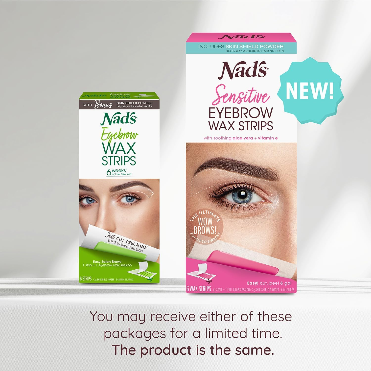 Nad'S Hair Removal Eyebrow Wax Strips, Eyebrow Shapers, Ready-To-Use Template Wax Strips image number 1