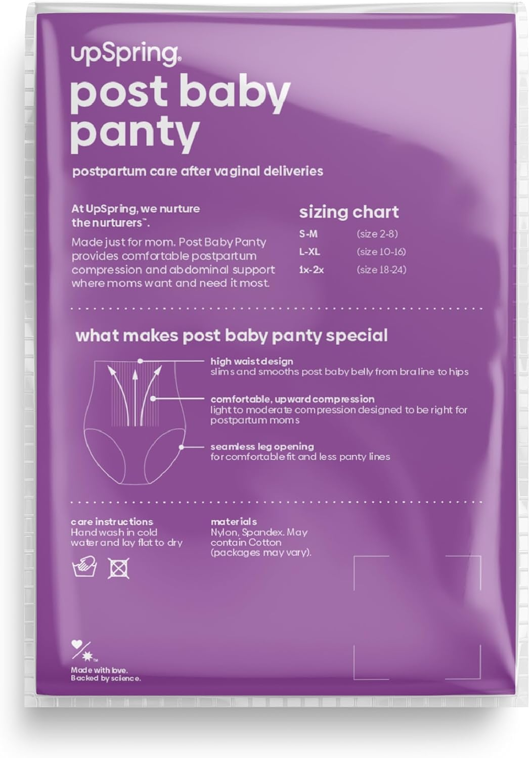 Upspring Post Baby Panty Postpartum Care | High Waist | Postpartum Underwear to Support, Slim, and Smooth after Baby image number 3