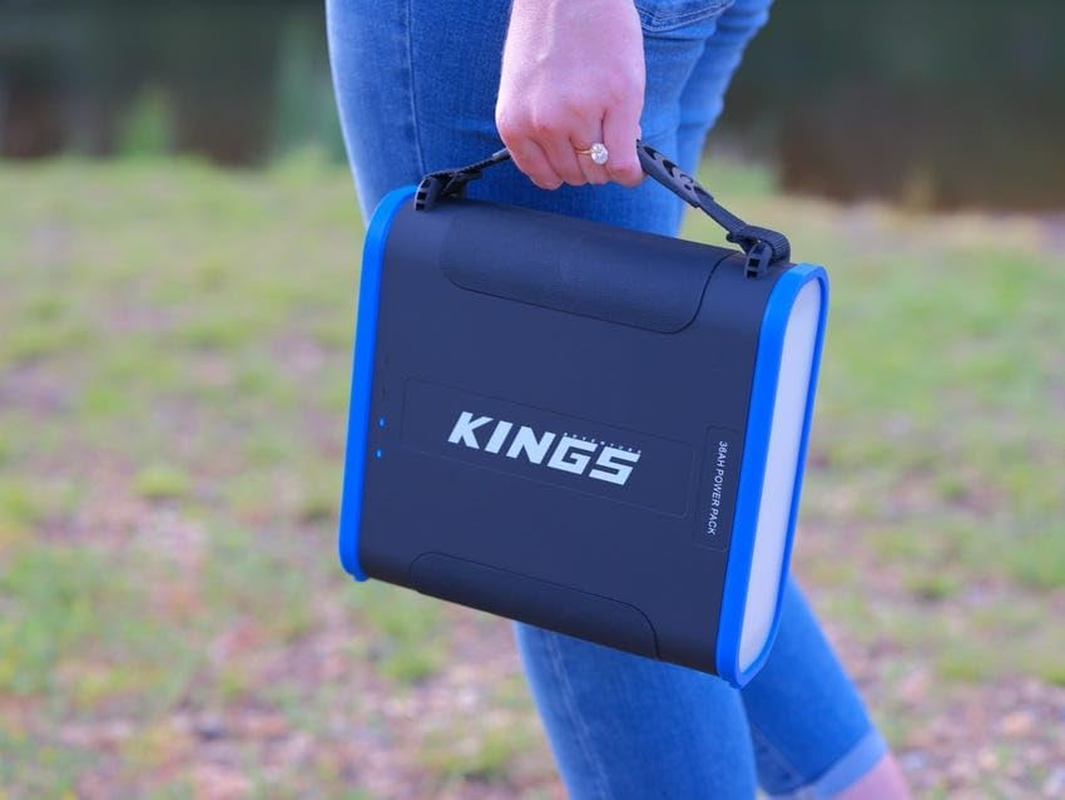 Kings 36Ah Lithium Portable Power Pack 100W USB C Lifepo4+ Clear Top Canvas Bag image number 1