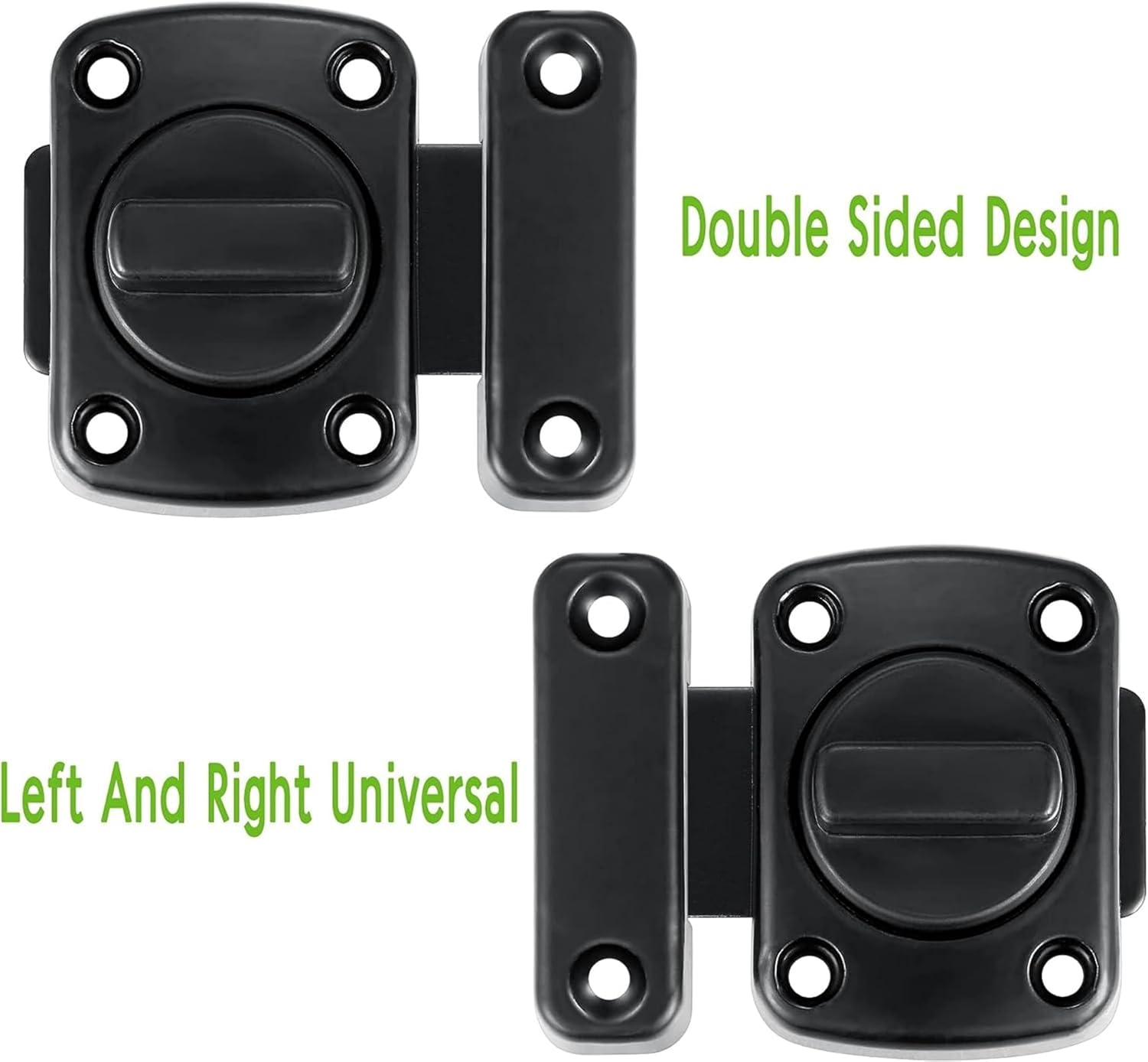 SNOKAY Inner Door Latch Lock Slide Lock, Bolts Bedroom Door Lock Door Reinforcement Lock, Bathroom Gate Latch Single Door Safety Locks for Doors, Suitable for Pet Door Lock, Windows (Black) image number 2