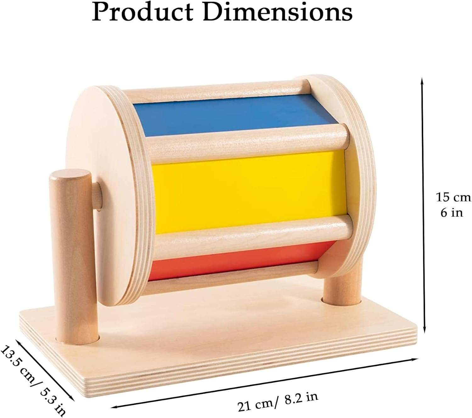 YAANI Montessori Spinning Drum - Baby & Toddler Toys, Sensory Play for 6+ Months for Boys & Girls image number 3