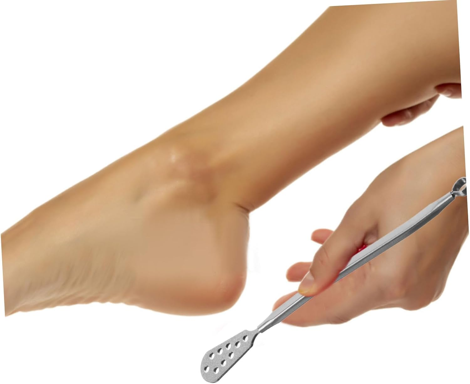 Ipetboom Portable Stainless Steel Foot Scrubber with Dual Head Design Lightweight Exfoliating Tool for Dead Skin Removal Durable and Convenient Foot Care image number 2