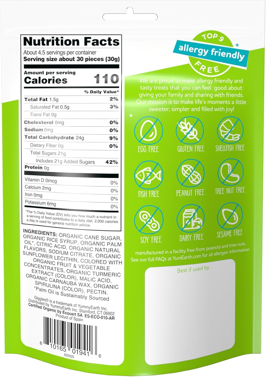 Yum Earth Organic Sour Giggles 142 G image number 1