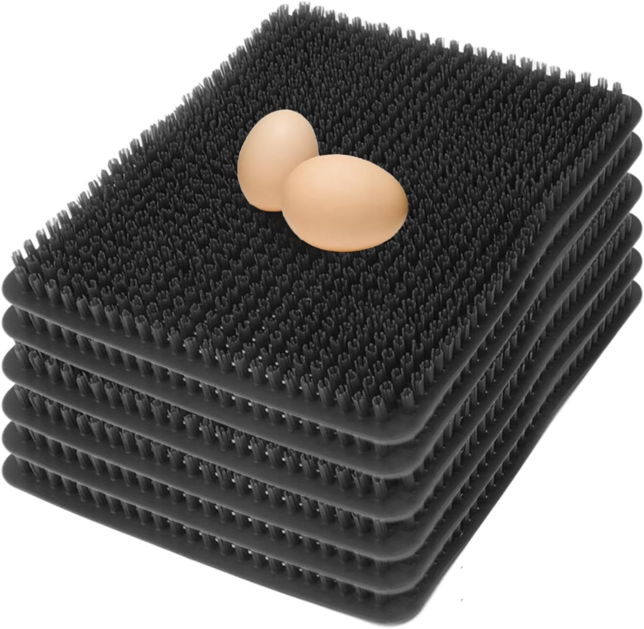 6 Pcs Chicken Nesting Box Pads, PE Washable Chicken Nesting Pads for Chicken Coops, Chicken Bedding, Reusable Nesting Pads, Laying Hen Nest Box Pads, 13.8X12.2Inch (Black) image number 2
