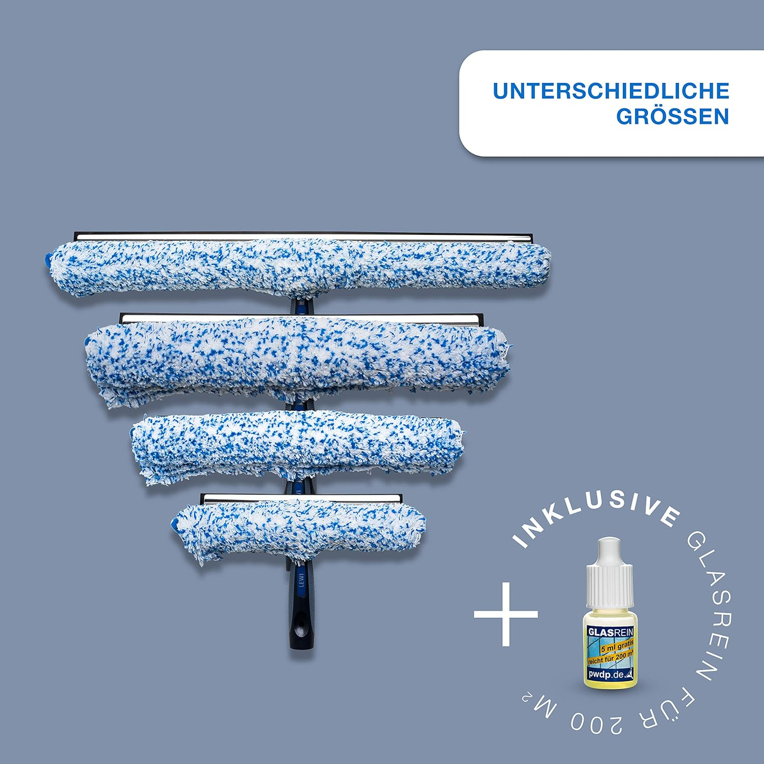 Putzen Wie Die Profis Window Wiper and Window Squeegee as Combination Set - DVN:5001 Certified Quality - Wiping Width 25 Cm - Professional Set 2-In-1 - Window Cleaning Set - Includes Free Sample image number 5