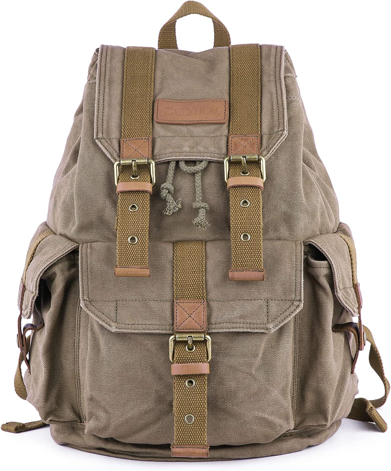Gootium Canvas Backpack - Vintage Outdoor Rucksack Travel Day Pack