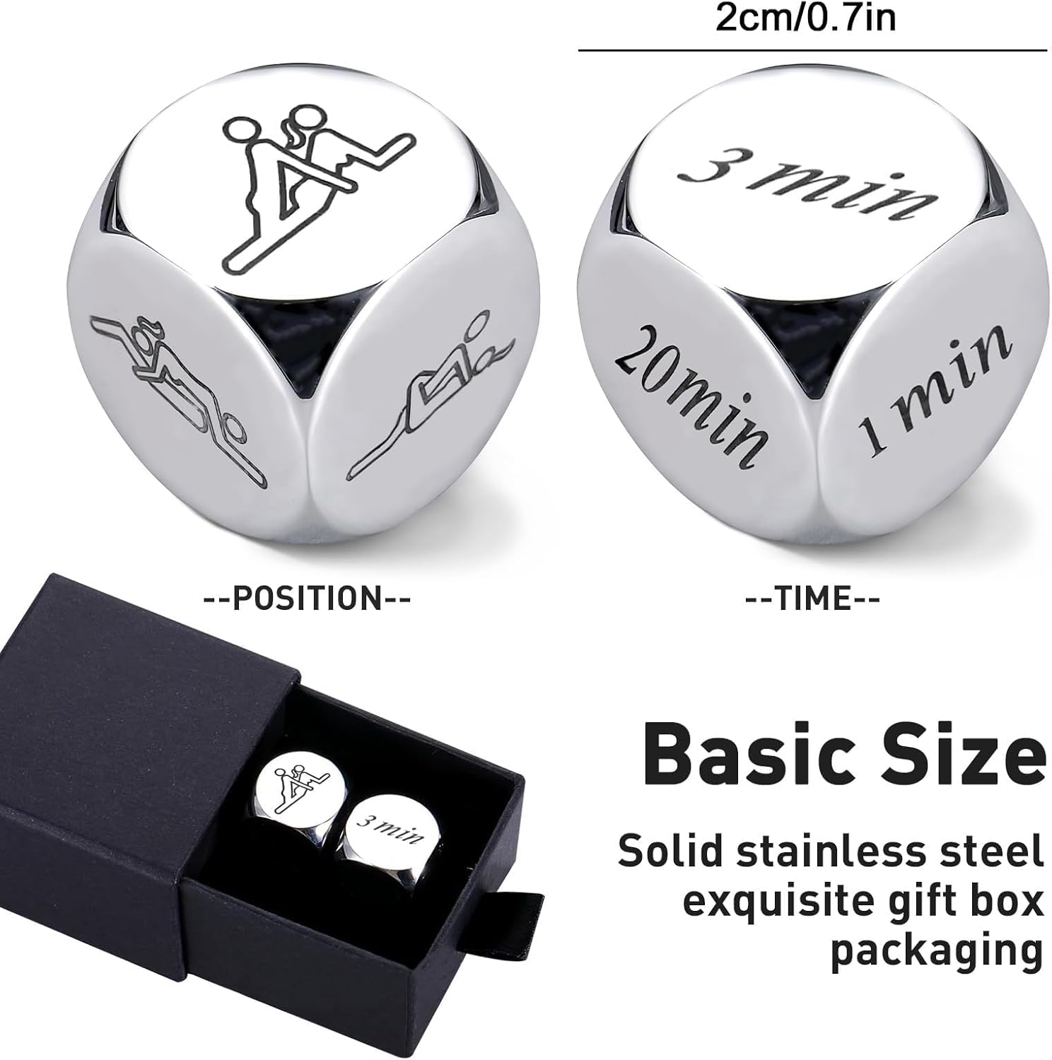 Valentines Day Gifts for Boyfriend Girlfriend 2Pcs Date Night Dice for Couplesdecision Dice Couple Gifts for Men Women Funny Couple Dice Games for Wife Husband Birthday for Her Him image number 1