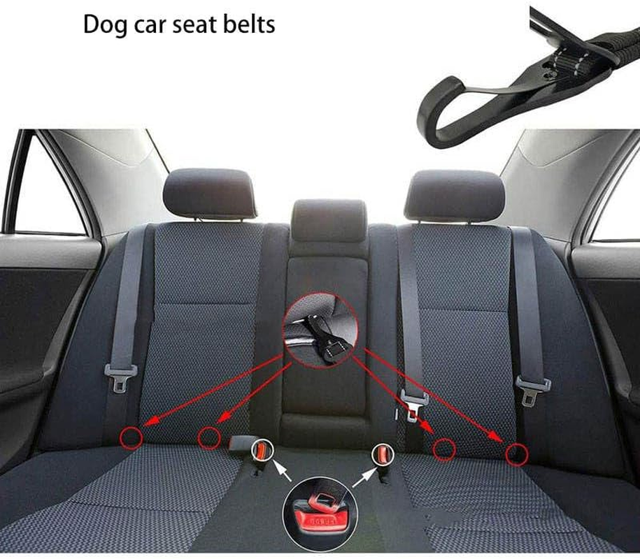 2 Dog Seatbelt Seat Belt Car Harness Leash,Adjustable Dog Seat Belt for Vehicle Nylon Pet Safety Seat Belts Heavy Duty & Elastic image number 2