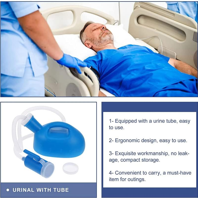 AIMALL 2000Ml Portable Male Urinal with 1.6M Tube, Travel Urine Pee Bottle for Camping, Bedridden Men, Easy-Grip Handle, Leak-Proof, Convenient Urine Storage - White image number 5