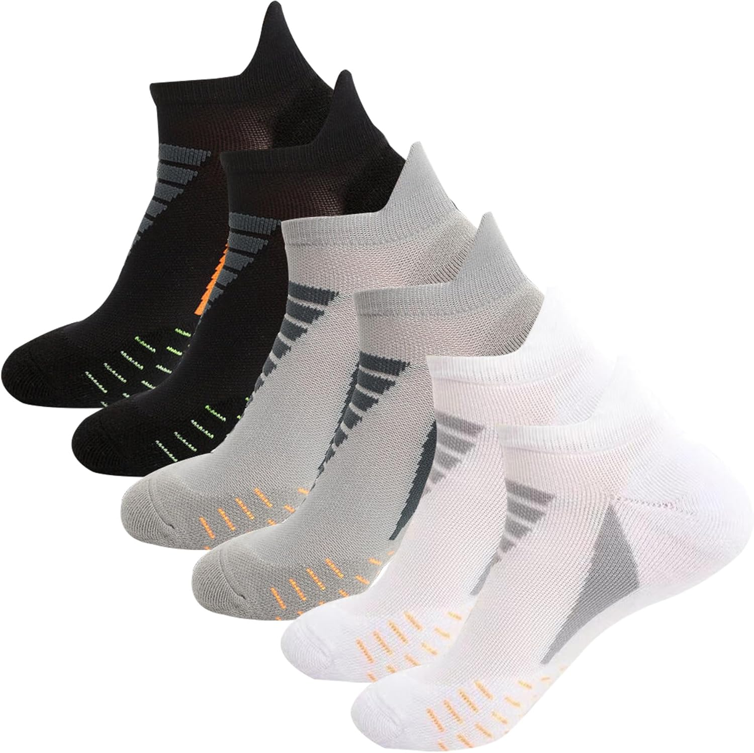 Dress Cici Men'S Cushioned Low Cut Socks with Heel Tab, Nylon Athletic Ankle Socks (3 Pack)