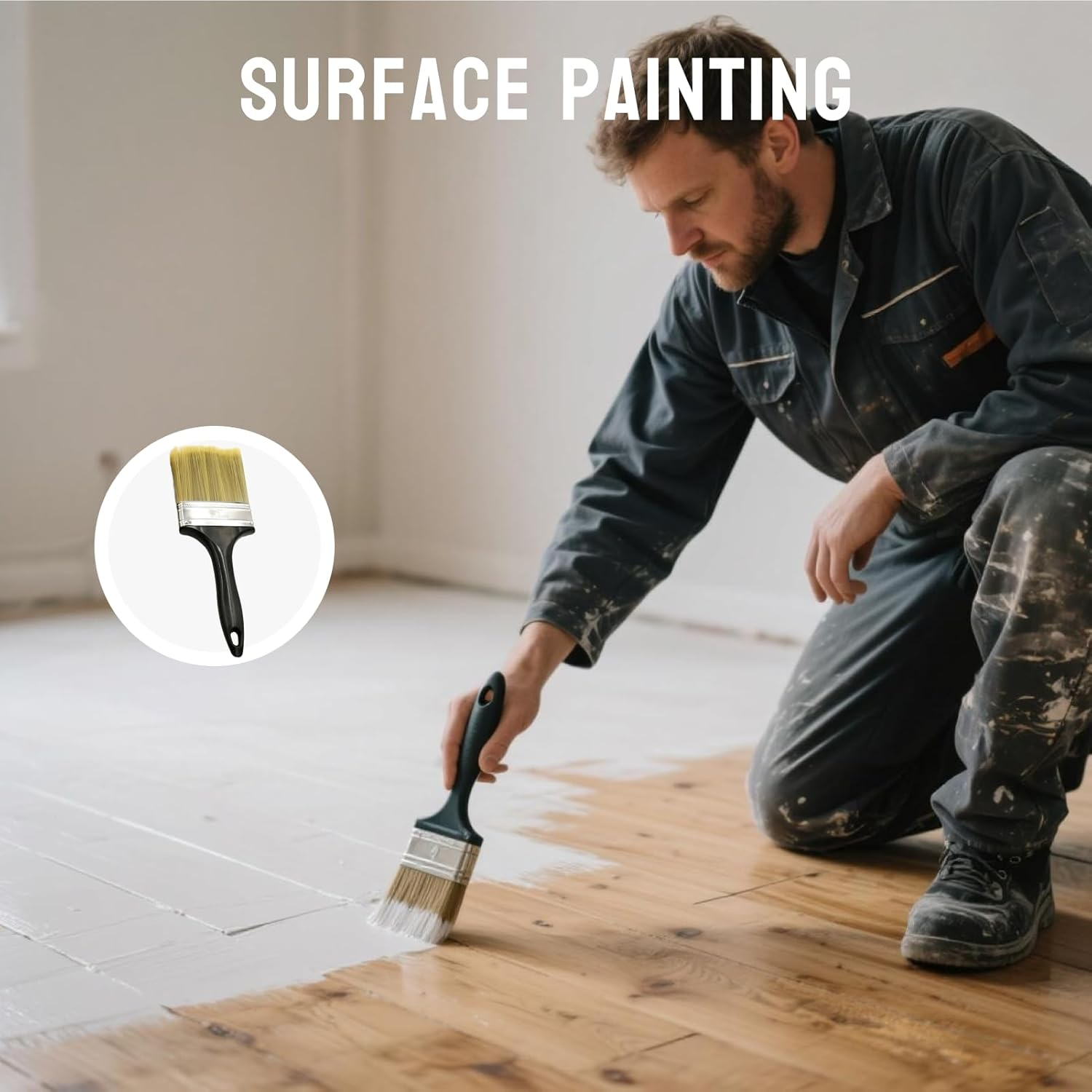 Large Paint Brush for Walls and Ceilings, 102Mm Wide Soft Bristle Brush for Smooth Application on Large Surfaces, Compatible with All Paint Types, Ergonomic Handle with Hanging Hole image number 2