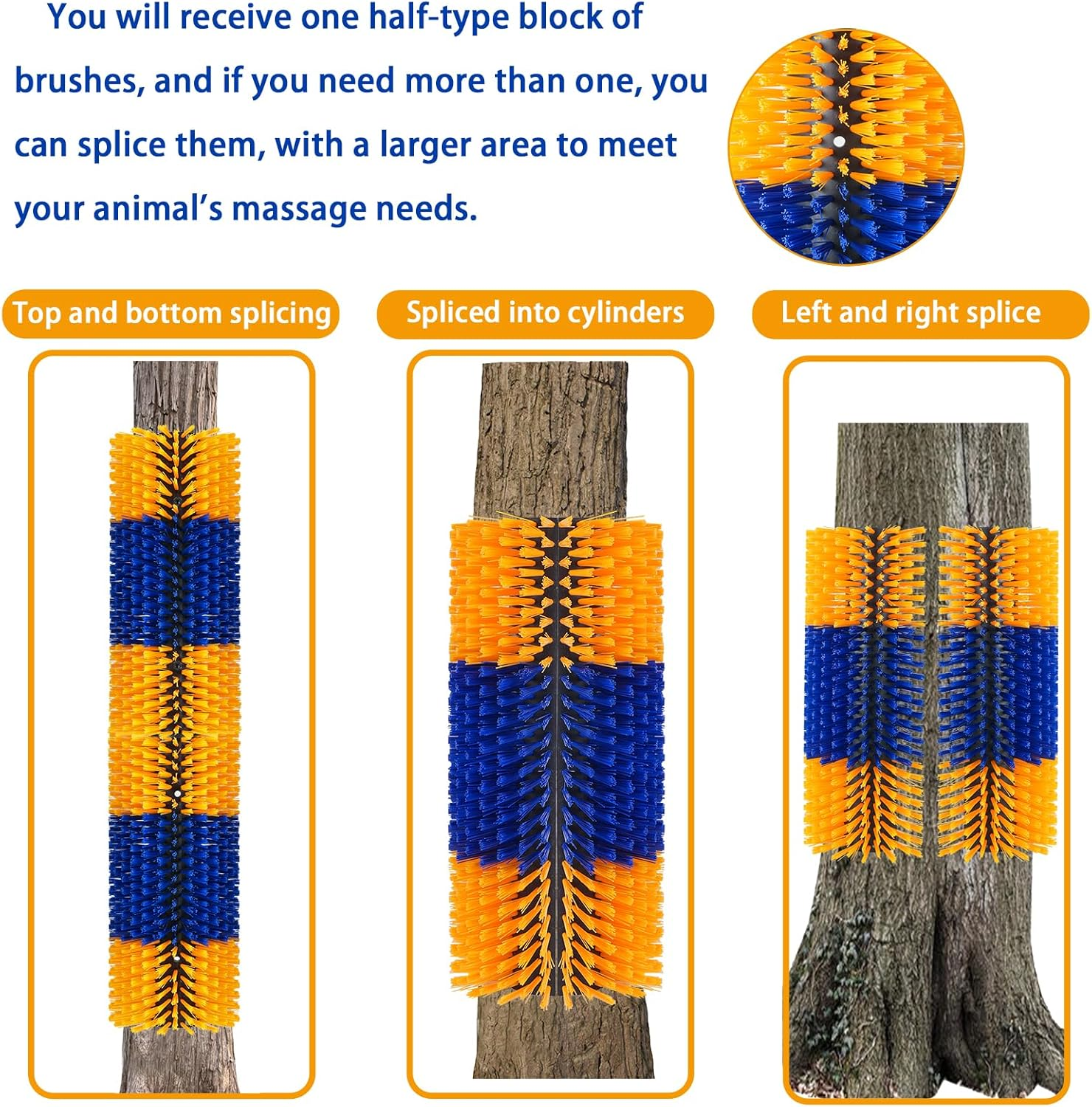 Livestock Scratch Brushes, Cow Brush, Cow Scratcher Full Massage Brushs Kit, Horse Brushes for Grooming, Goat Brush Relieve Itching on the Back of Livestock for Horse Cow Goat Cattle Pig Sheep image number 6