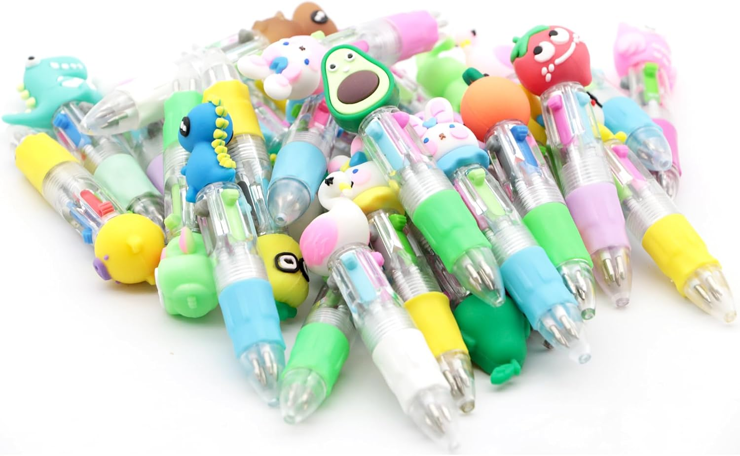 30Pcs Multicolor Pen in One Complimentary Erasers - 4-In-1 Cute Pens for Kids - Ballpoint Pens for Birthdays and Children'S Parties - Fun Gifts Assorted Lnk Kawaii Pens Students Prizes (Random Style) image number 2