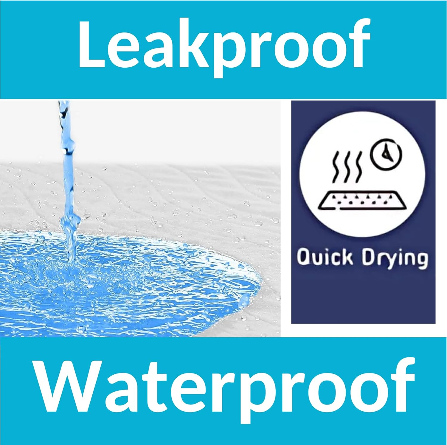 Waterproof Bed Pad - Premium 5Layer Protection - 132X86Cm Non-Slip Reusable Bed Wetting/Incontinence Pads - Waterproof Mattress Protector - Machine Washable - Breathable Maximum Comfort (4) image number 6