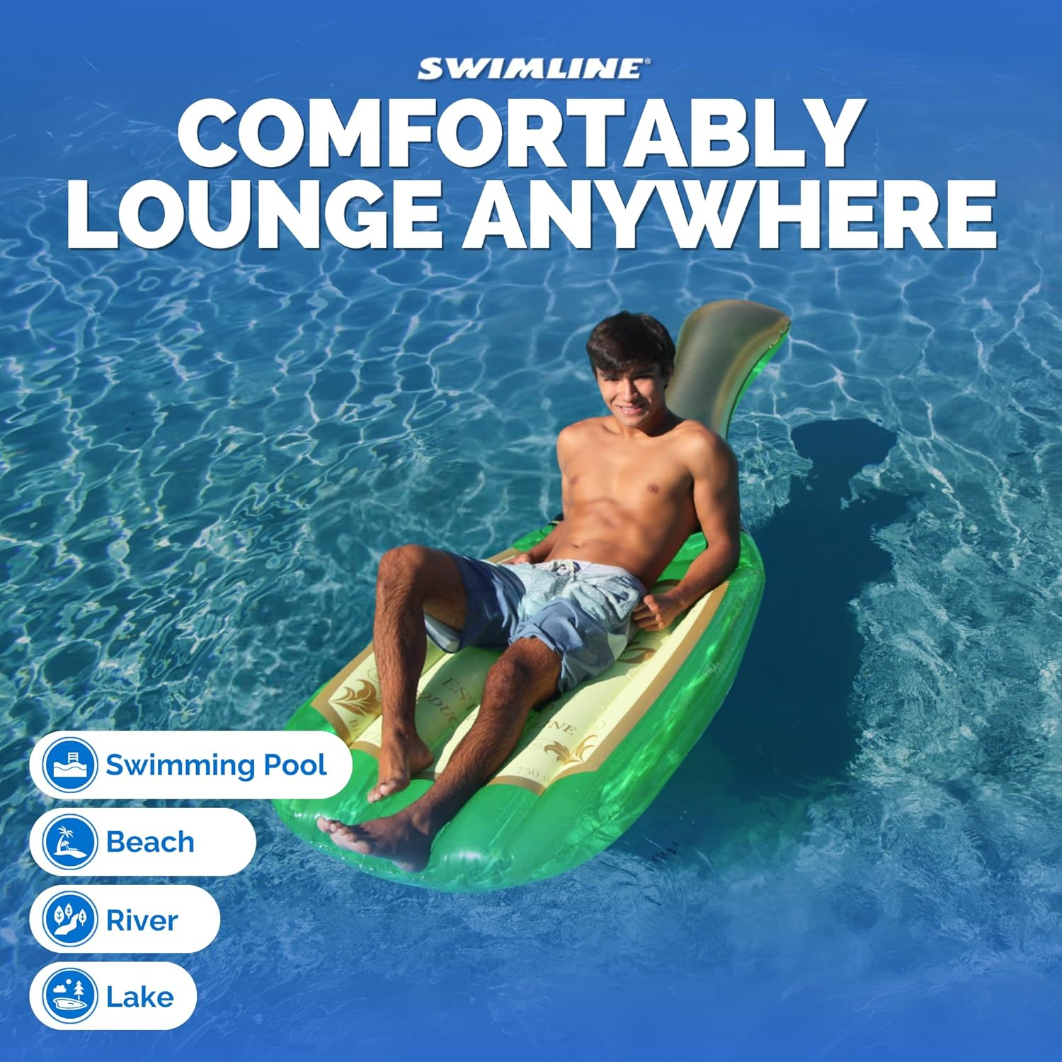 Swimline Cheers Bubbly Champagne Pool Lounger image number 4