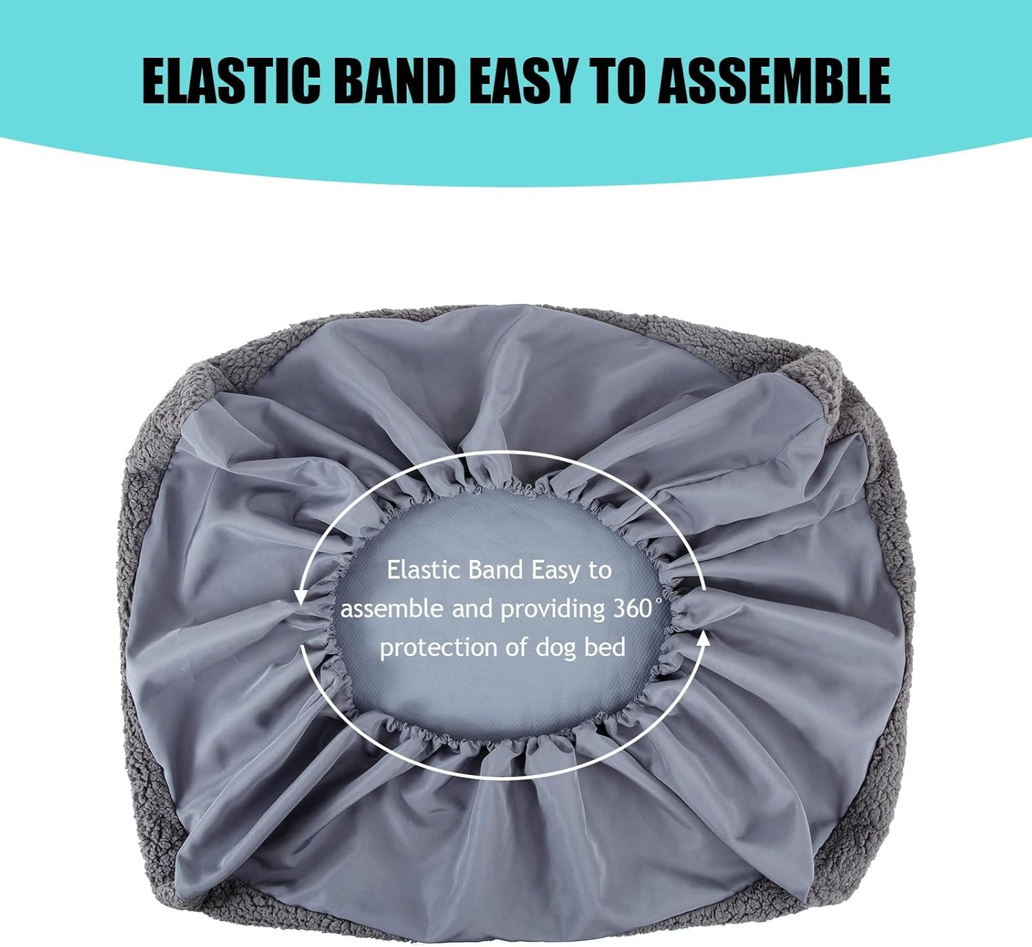 Dog Bed Covers with 100% Waterproof,Replacement & Washable Soft Plush Cover,Fitted for Large Dog Beds/Pet Mattress (S:76X51X15Cm) image number 1