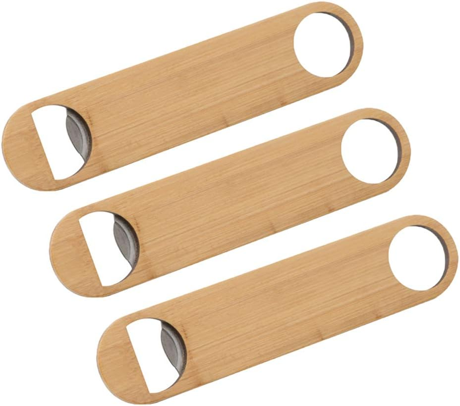 Notrash2003 Extra Gro&szlig;er Flaschen&ouml;ffner Aus Bambus Und Edelstahl Mit Bambus, Nachhaltig Und &Ouml;kologisch (1Er Set) image number 2