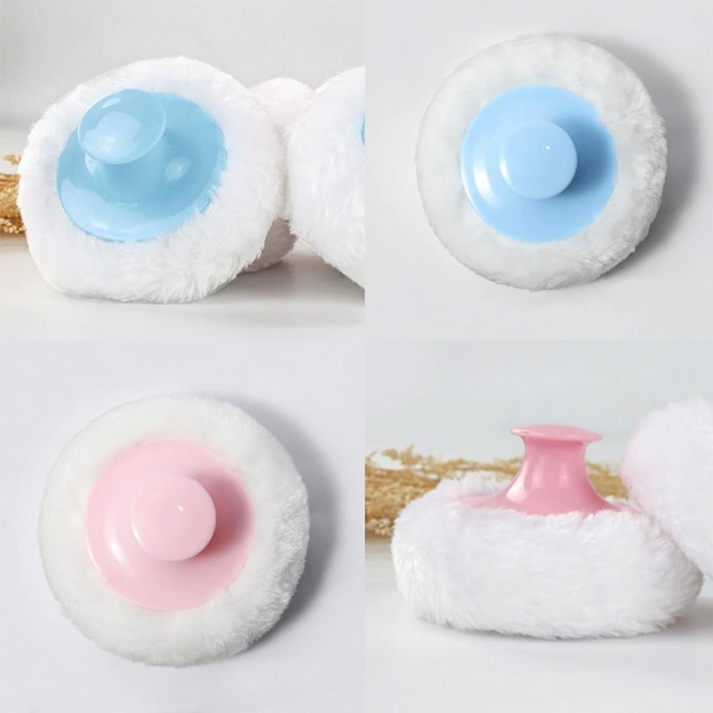 2 Pcs Body Powder Puff and Container Portable for Baby&Women Loose Powder Case Home Travel Powder Box image number 2