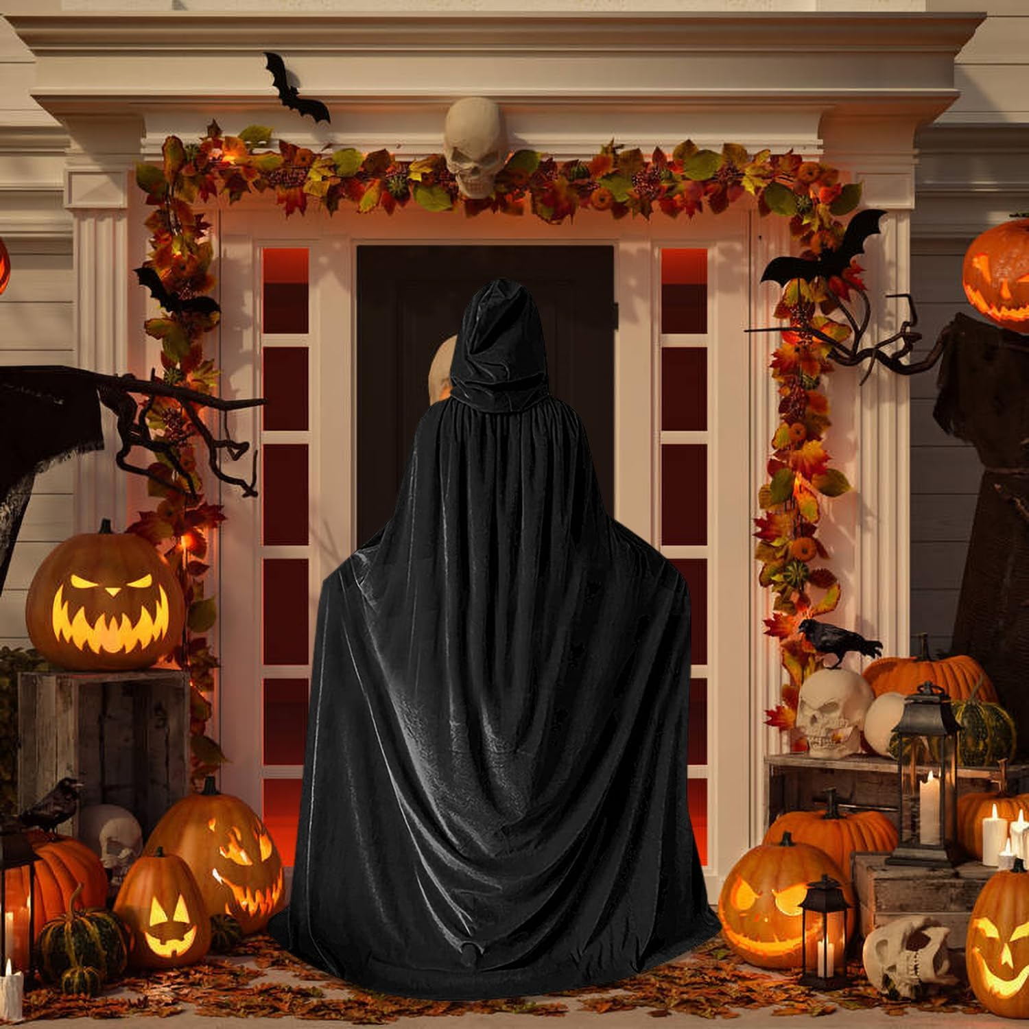 GIOD Halloween Cape Cloak, Wizard Cape, Full Length Hooded Cloak Costume Is Perfect for Halloween, Christmas, Cosplay Costumes image number 6