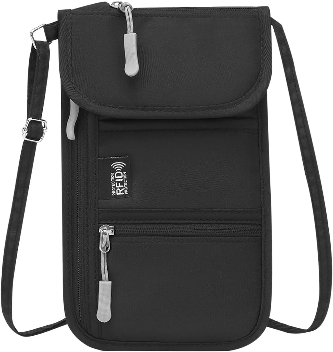 Passport Pouch for Travel, Travel Money Pouch, Anti-Theft Document Holder Card Carrier for Daily Hiking Running Vacation Business Short Trips Gym Beach Camping Commute Mobile Phone