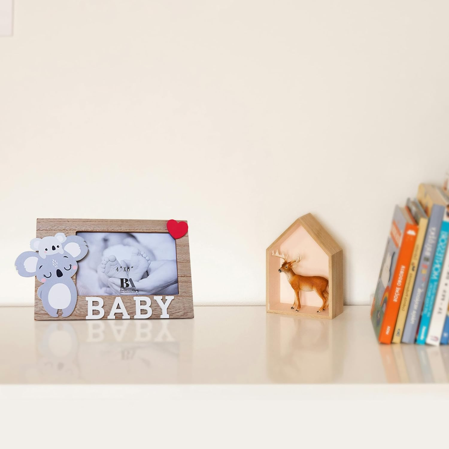 Ballarart CO Baby Photo Frame - Cute Koala Baby Picture Frame, Personalized Newborns Baby Shower Birthday Gift with 4X6" Picture Slot, Nursery Wall Decor