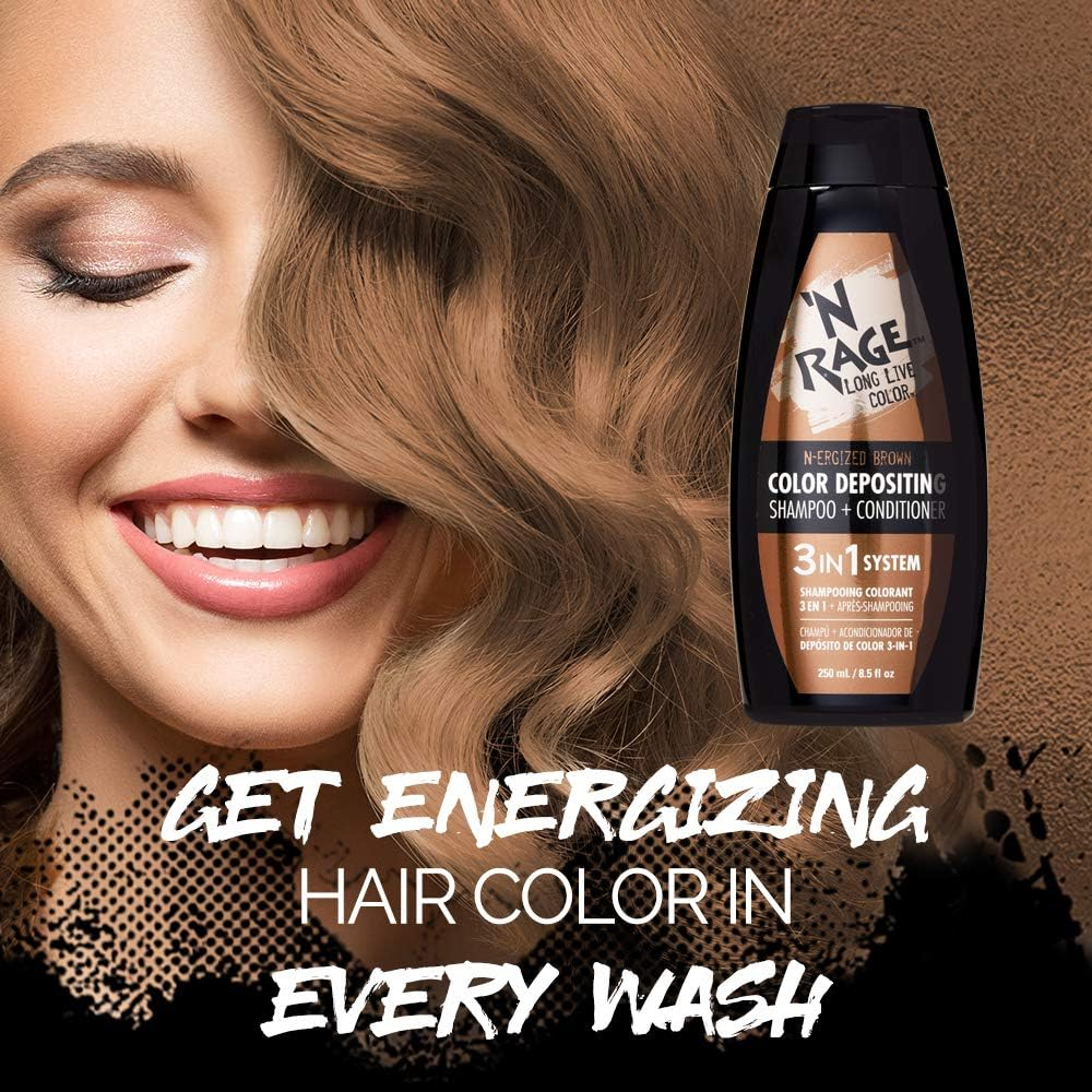 N Rage Color Depositing Shampoo + Conditioner 3 in 1 System (N-Ergized Brown)