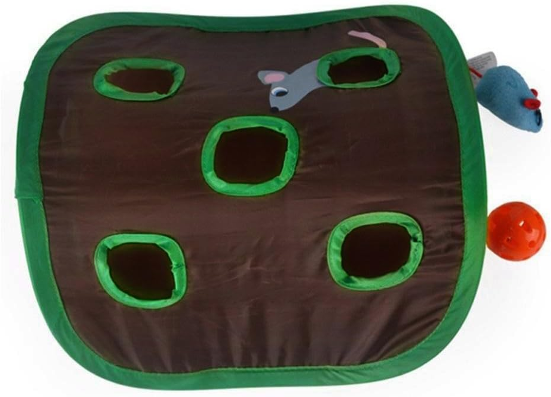 VENEKA Cute Pet Cat Interactive Hide Game 9 Holes Tunnel Mouse Hunt Intelligence Toy Set Pet Hidden Hole Kitten Foldable Toys Kit image number 5