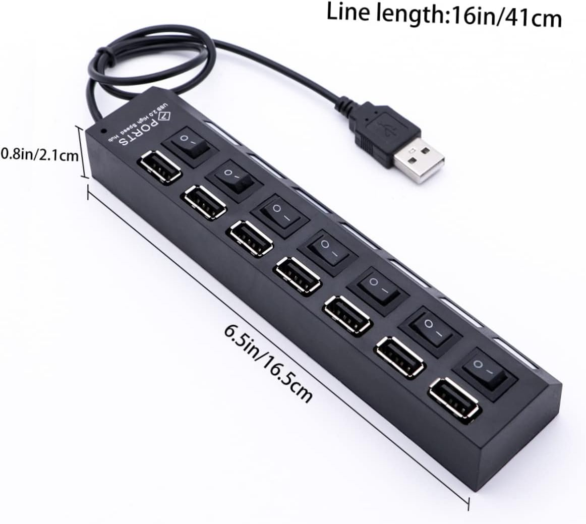 7 Individual Hub Practical USB Splitter Four-Port USB High Splitter Plug Laptop USB HUB Daily Use USB HUB USB Hubs Slim Laptop USB Hub for Laptop Socket Portable image number 3