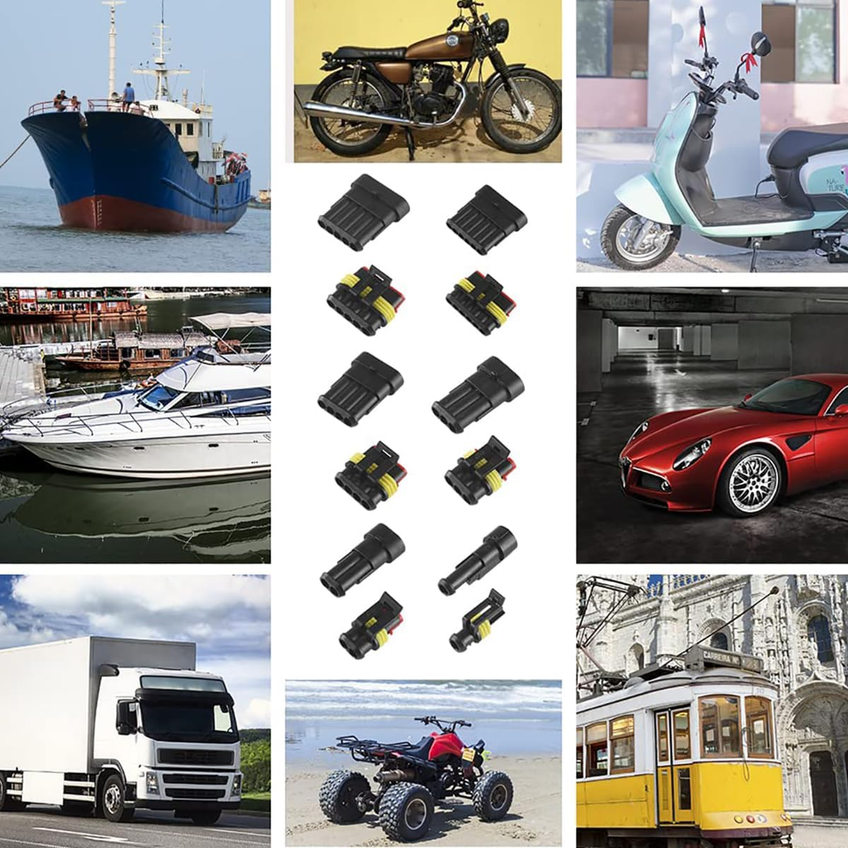 708 Pcs Automotive Electrical Connectors, Waterproof Car Auto Electrical Wire Connector Plug Kit 1/2/3/4/5/6 Male&Female Pin for Car Motorcycle Marine 22-16 AWG image number 1