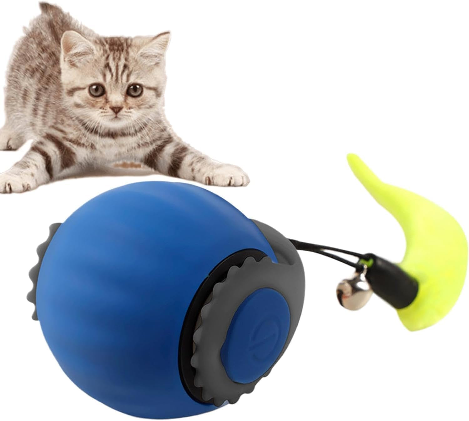 Xinyee Interactive Cat Ball Toy, Automatic Rolling for Indoor Pet Cat Ball Quiet Pet Toy Ball Automatic Moving Bouncing Ball Kitten Toy Rechargeable Silicone Premium Self Rotating Ball (Blue) image number 5